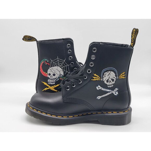 Dr. Martens 1460 Souvenir Embroidered Black Leather Boot 26929001 Men Size 5‎ main image 4